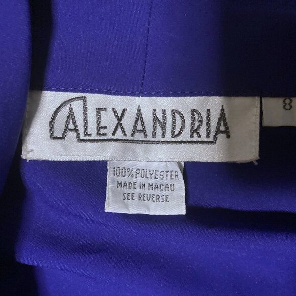 Alexandra deep purple short sleeve drape neck blouse - Picture 2 of 6